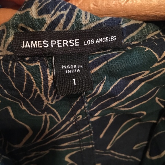James Perse Los Angeles green floral long sleeve jumpsuit
